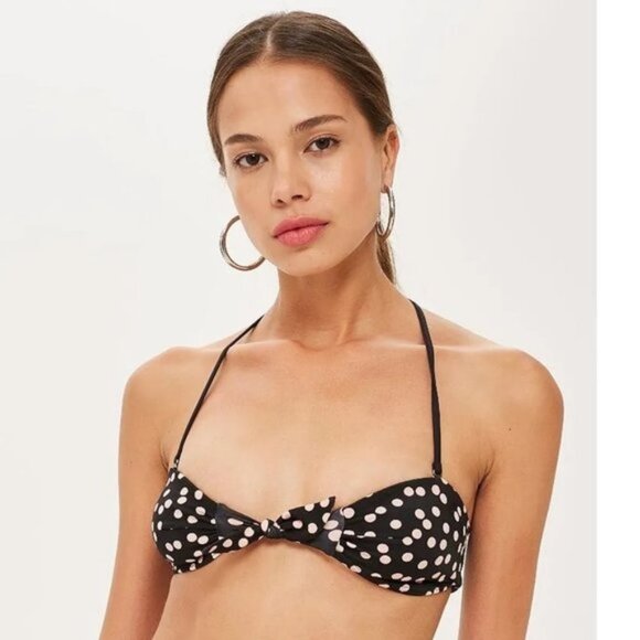NWOT TOPSHOP Spot Bandeau Bikini Top - Picture 1 of 8
